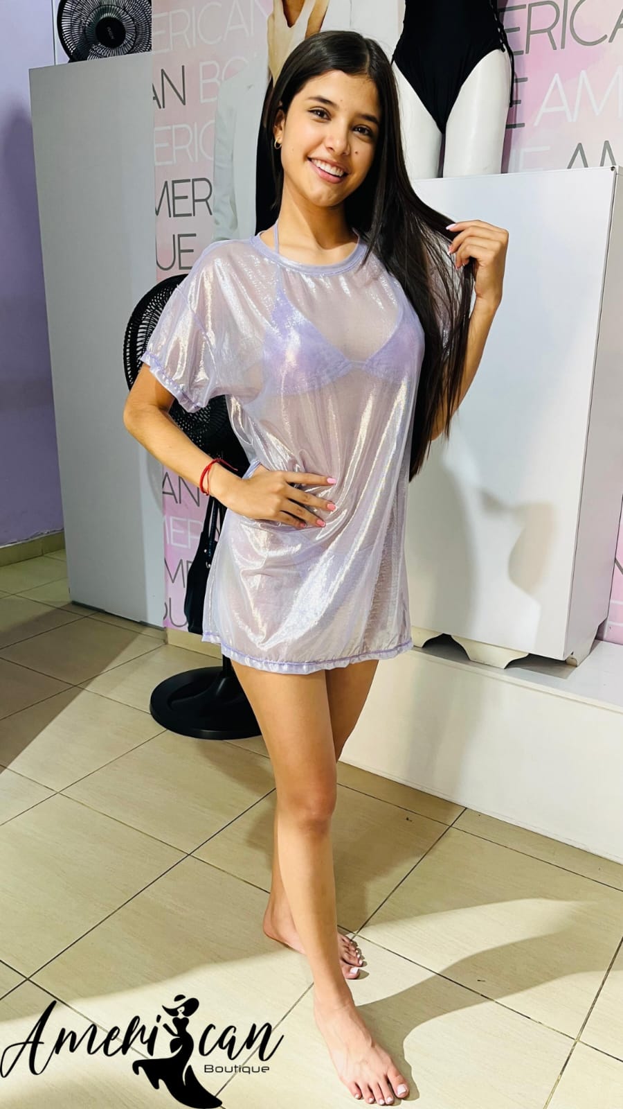 vestido de baño lila